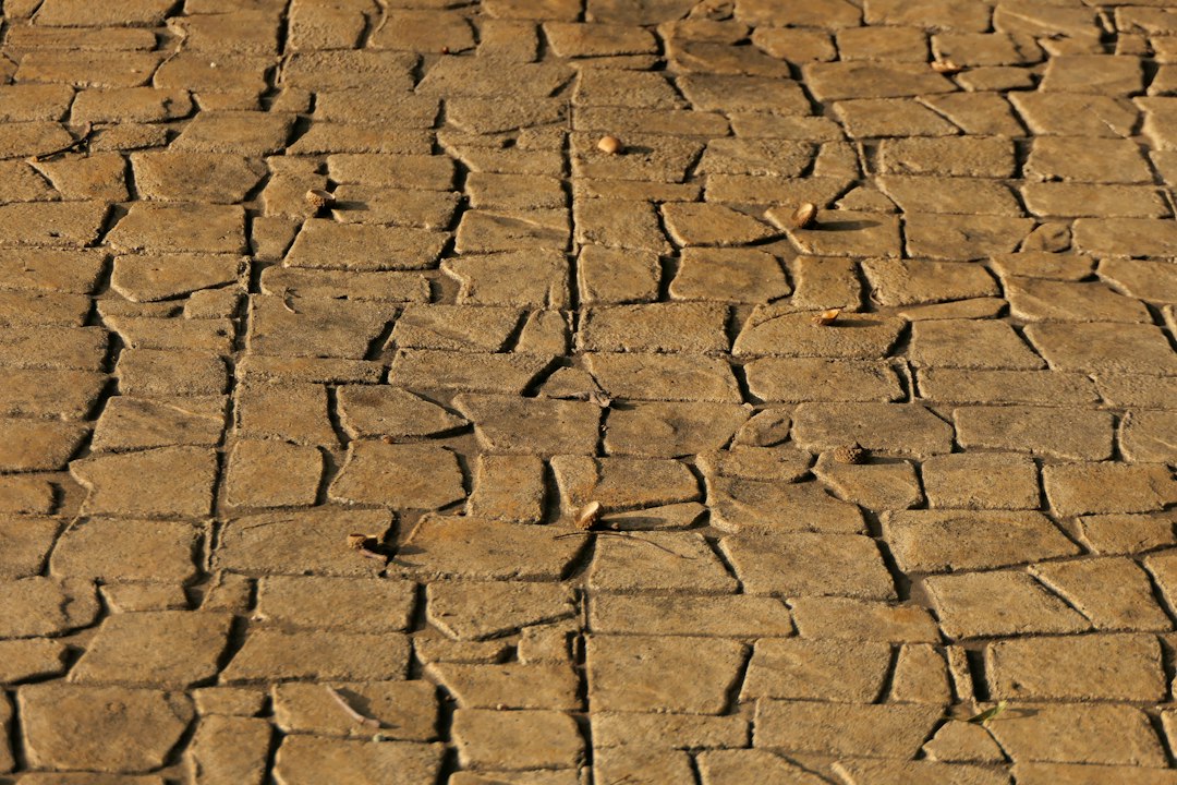 Pattern inspiration: stone paving shown, not an example of installed stamped concrete